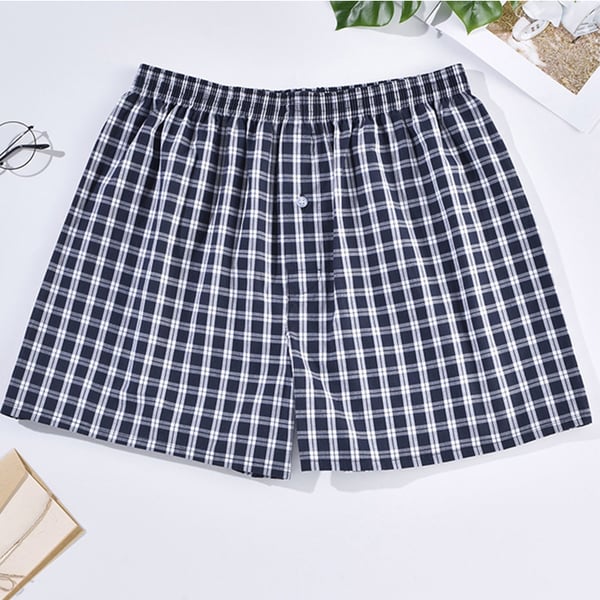 Herre vævet bomuld løse boxershorts 5-Pak M