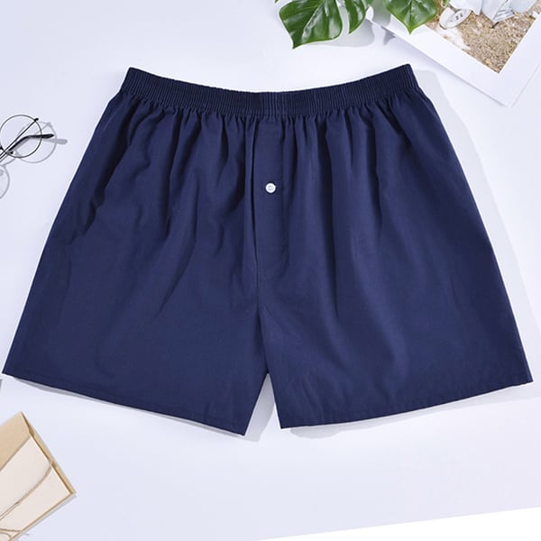 Herre vævet bomuld løse boxershorts 5-Pak M
