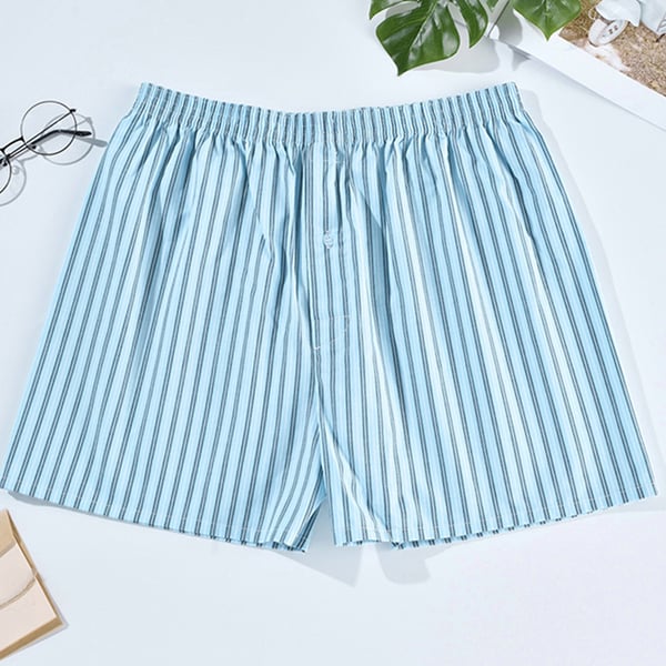 Herre vævet bomuld løse boxershorts 5-Pak M