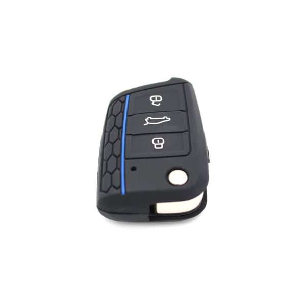 Bilnøkkelveske for Golf 7/Lingdu/New Octavia/Karoq/Kodiak/Komik/Yedi Black+Blue