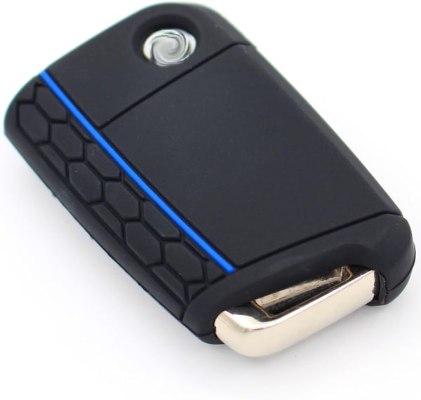Bilnøkkelveske for Golf 7/Lingdu/New Octavia/Karoq/Kodiak/Komik/Yedi Black+Blue