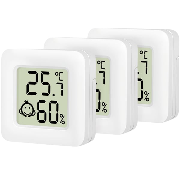Digitalt minitermometer/hygrometer 3-pakning