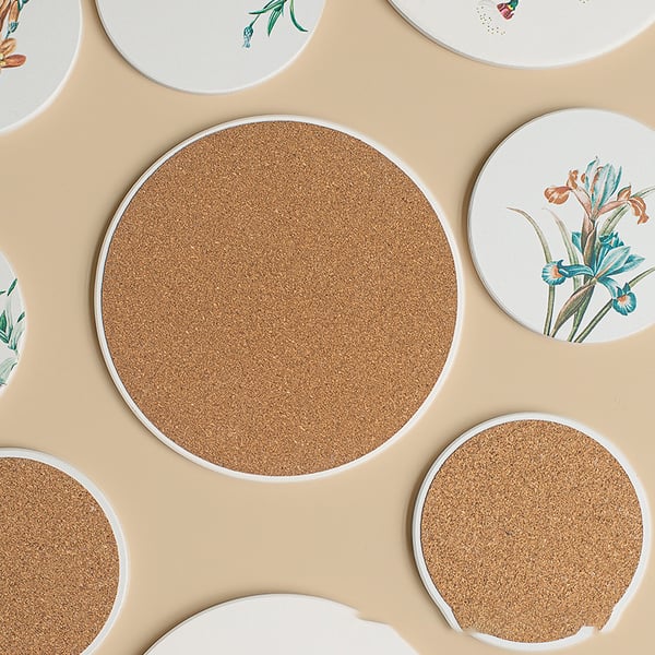 Coasters Dekkeunderlag Varmebestandige vannabsorberende pads med Coaster Holder elegant flower 6-Pack