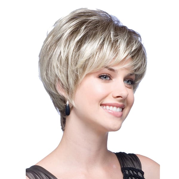 Tyylikäs lyhyt peruukki naisille - erittäin kevyt ja hengittävä Pale Blonde Model 2