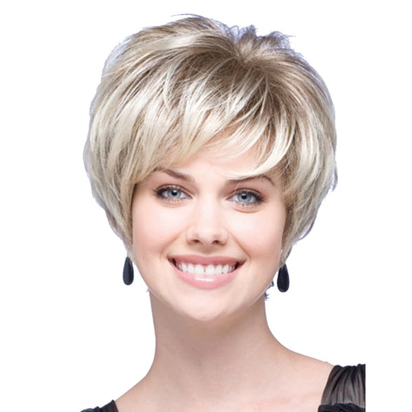 Tyylikäs lyhyt peruukki naisille - erittäin kevyt ja hengittävä Pale Blonde Model 2