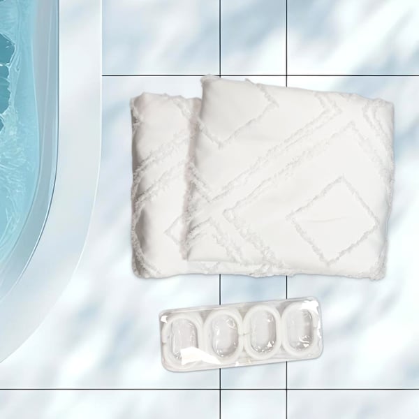 Badeforhæng vandtæt badeværelses bruseforhæng White M