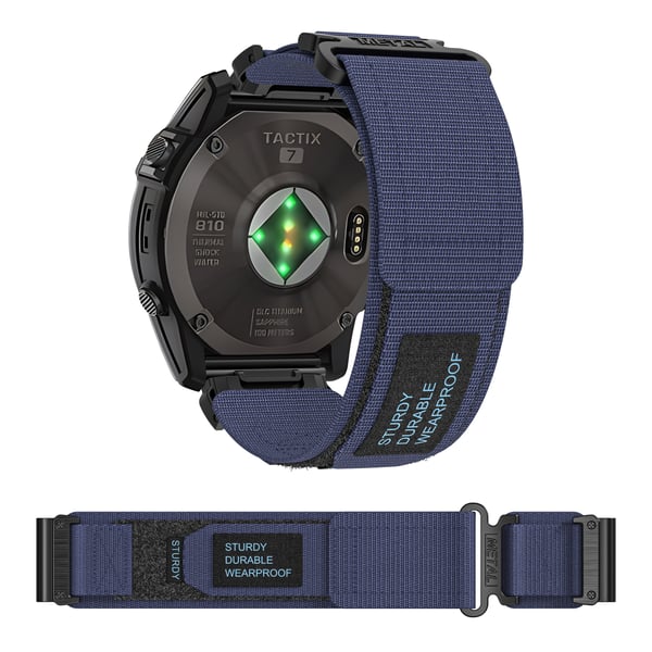 Velcro nylon sportsrem Garmin wtach Blue 22 mm