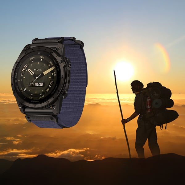 Nylon kellon ranneke Garmin Watchiin Blue 22 mm