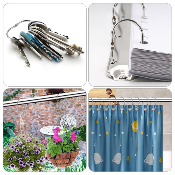 Gardinringar / Ringar för duschdraperi 12-pack Silver