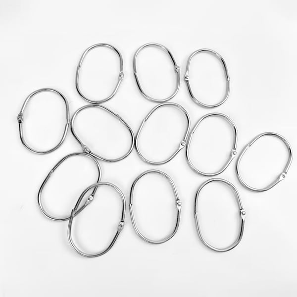 Gardinringar / Ringar för duschdraperi 12-pack Silver