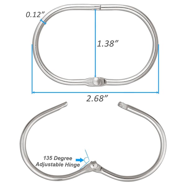 Gardinringar / Ringar för duschdraperi 12-pack Silver