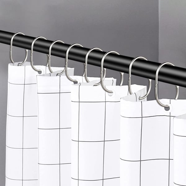 Gardinringar / Ringar för duschdraperi 12-pack Silver