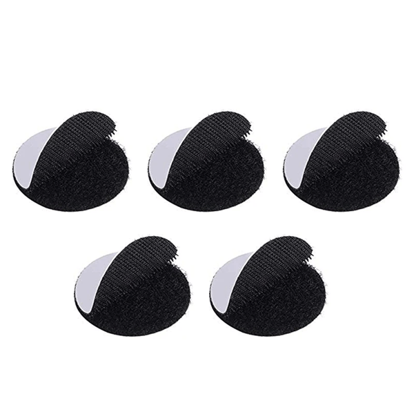 Selvklæbende velcro, 5-pak Black