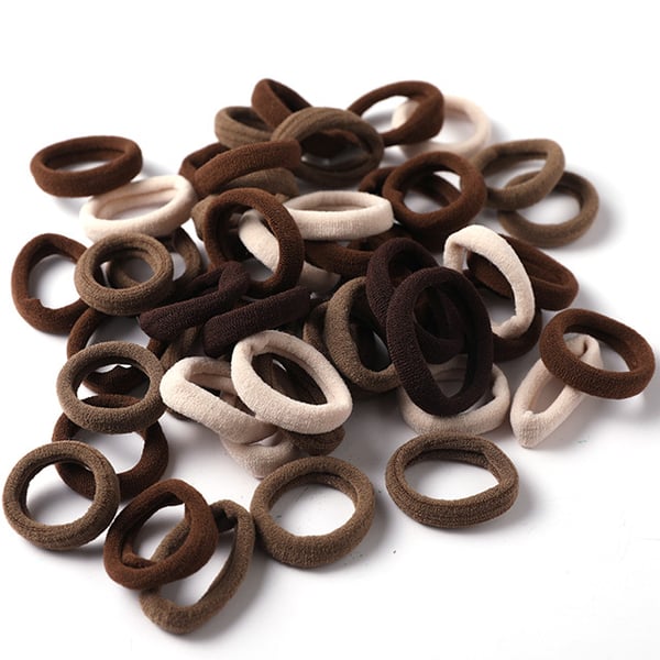 Joustavat hiussiteet poninhäntäpitimet kuminauhat 100 kpl White+black+brown