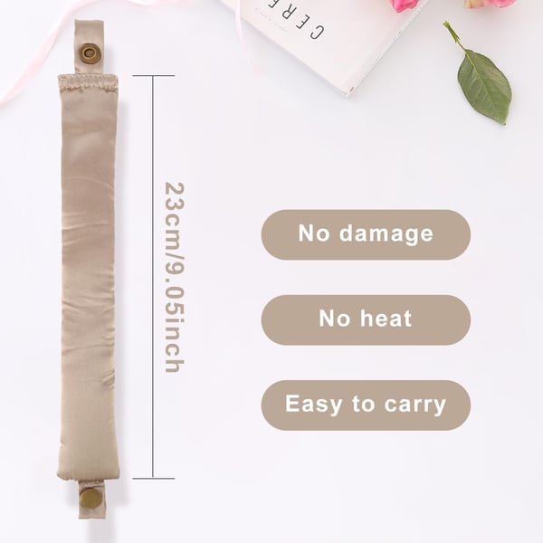 2-sæt Satin Heatless Hair Curler til at sove med om natten Grey
