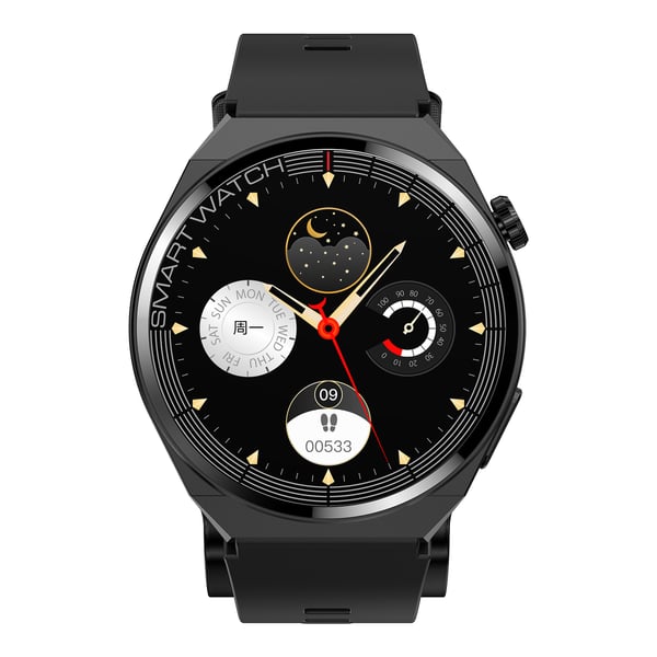 Smartur, EKG elektrokardiogram, blodtryk, puls, blodiltning Black