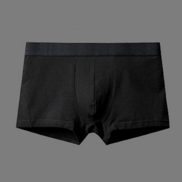 Mænds bomuldsboksershorts Bløde åndbare underbukser 4-pak Black XXL