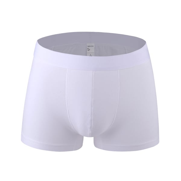Miesten puuvillaiset bokserit, pehmeät, hengittävät alushousut, 4 kpl White XXL