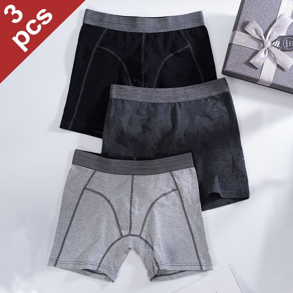 Mænds bomuldsboksershorts Bløde åndbare underbukser 3-pak 3XL