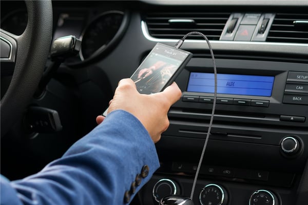 Lydtilkoblingskabel AUX, 3,5 mm stereo, 5 m