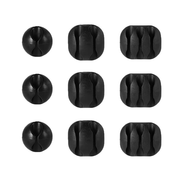 9-delt skrivebordskabelorganisator Wire Organizer Ledningsholder kabelclips
