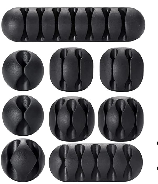 9-delt skrivebordskabelorganisator Wire Organizer Ledningsholder kabelclips