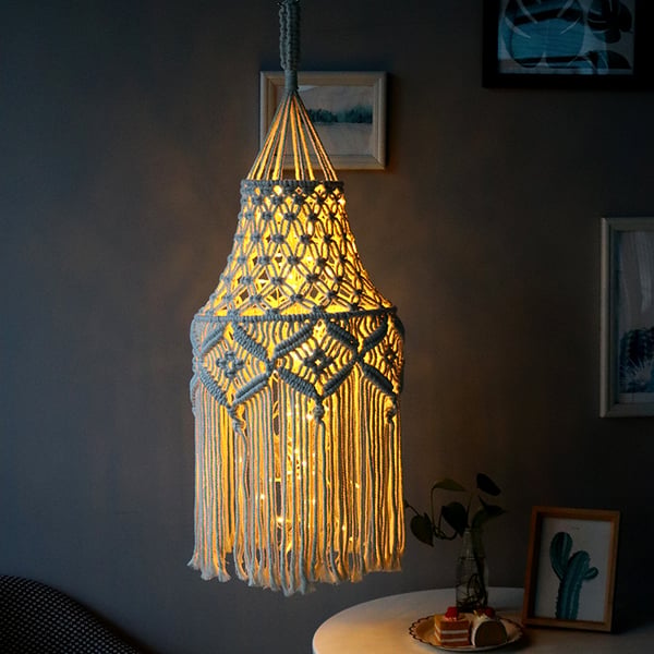 Bohemian kudottu lampunvarjostin
