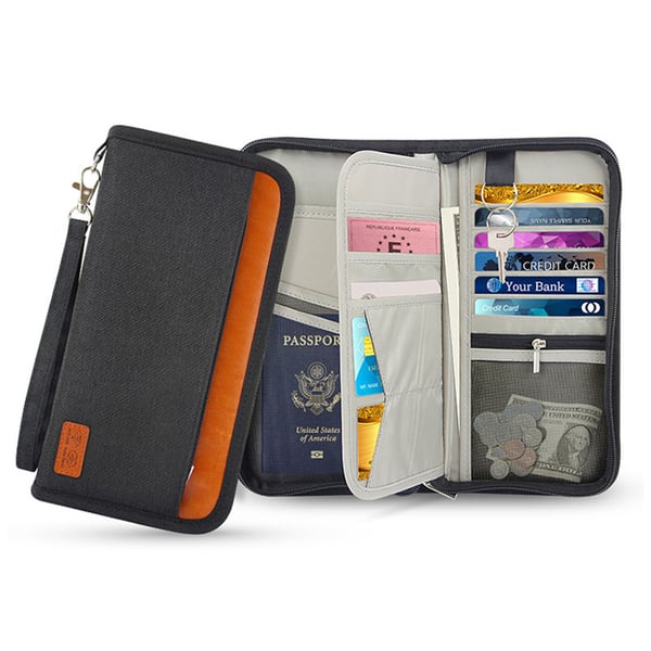 RFID reisedokumentetui Black