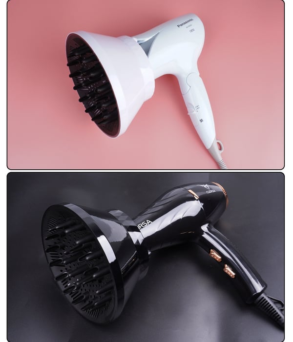 Vikbar Curlingdiffuser för Hårtork Black