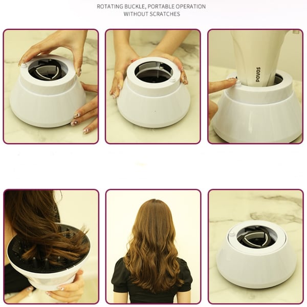 Vikbar Curlingdiffuser för Hårtork Black