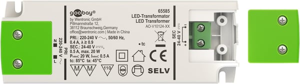 LED-konstantstrøms-driver 500 mA, 20 W, superflad