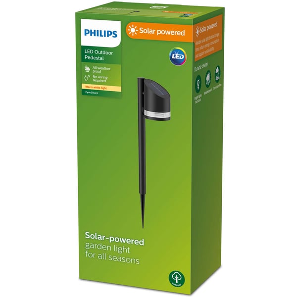 Fyve Hagelampe Vinklet Solcelle Ultra Effektiv LED 200lm Svart