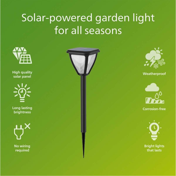 Vapora Hagelampe Solcelle LED 200lm Svart