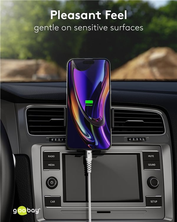 USB-C™ supermyk tekstilkabel med metallkontakter, 1 m, hvit