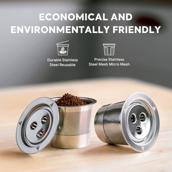 K Cups Gjenbrukbare kaffeputer for Ninja Dual Brew kaffemaskin black spoon