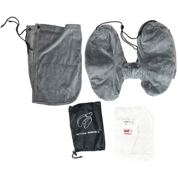 Oppblåsbar nakkepute med hette Grey