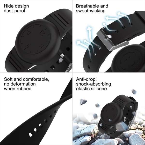 Armbånd med AirTag-feste Black