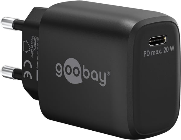 USB-C™ PD GaN hurtigoplader (20 W) sort
