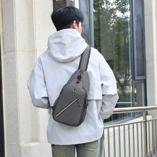 Multifunktionel Crossbody-skuldertaske til mænd DarkGrey