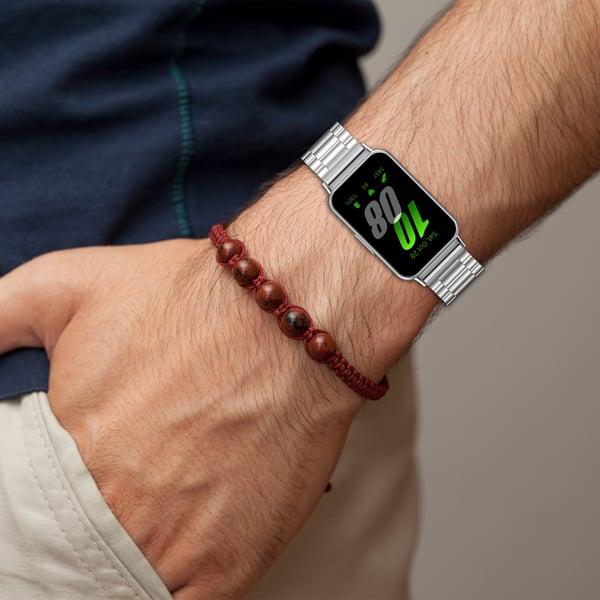 Klokkerem i rustfritt stål for Samsung Galaxy Fit 3 Silver