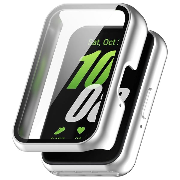 Cover med hærdet glas skærmbeskytter til Samsung Galaxy Fit 3 (SM-R390) Silver