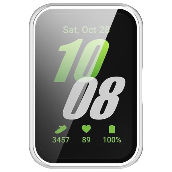 Deksel med skjermbeskytter i herdet glass til Samsung Galaxy Fit 3 (SM-R390) Silver