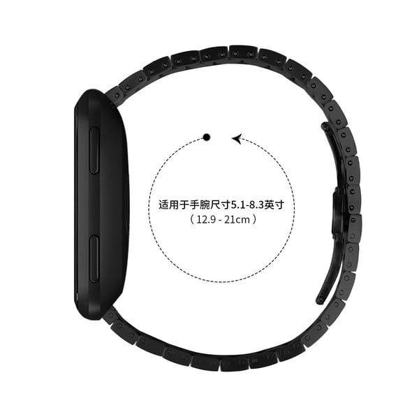 Klokkerem i rustfritt stål for Huawei GT2/3/Huami/Samsung 22mm Black
