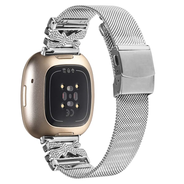 Urrem i rustfrit stål til Fitbit Versa3/4/Sense 2 Silver