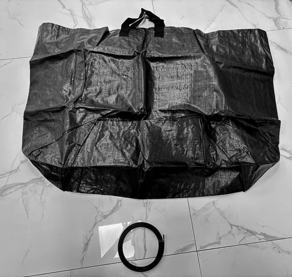 Kraftig Hageavfallspose - 272L Gjenbrukbar Beholder for Løvoppsamling Black