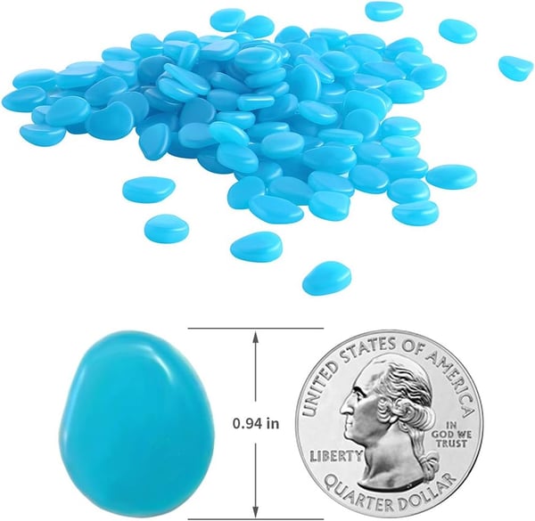 200-delers kunstig glødende småstein Blue