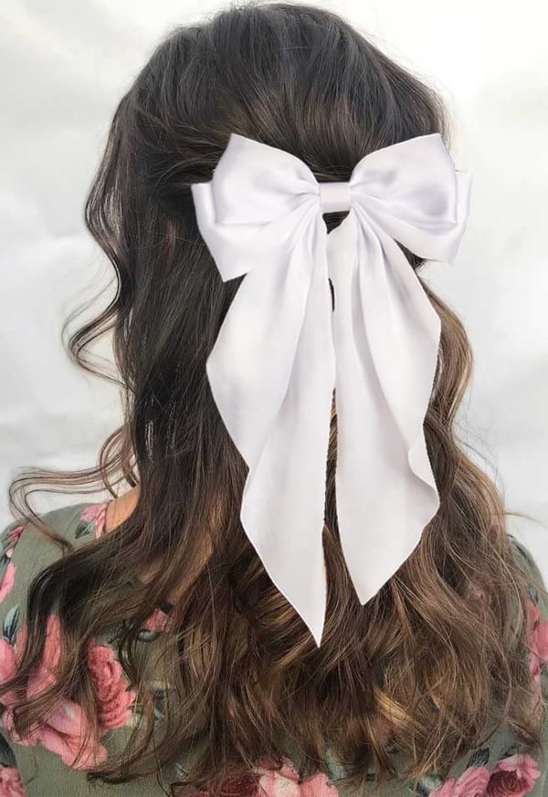 Suuret hiuspannat / rusetit Pink + White