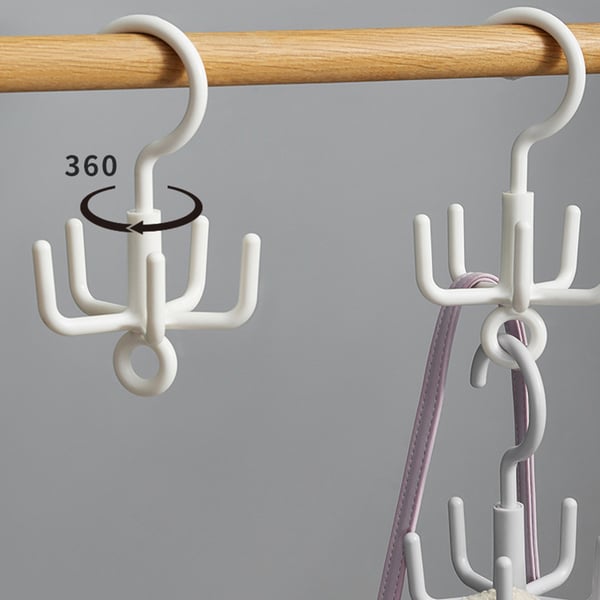 Beltehenger Skjerf Tie Rack Krok for Closet Organizer 360 Swivel Hook Grey