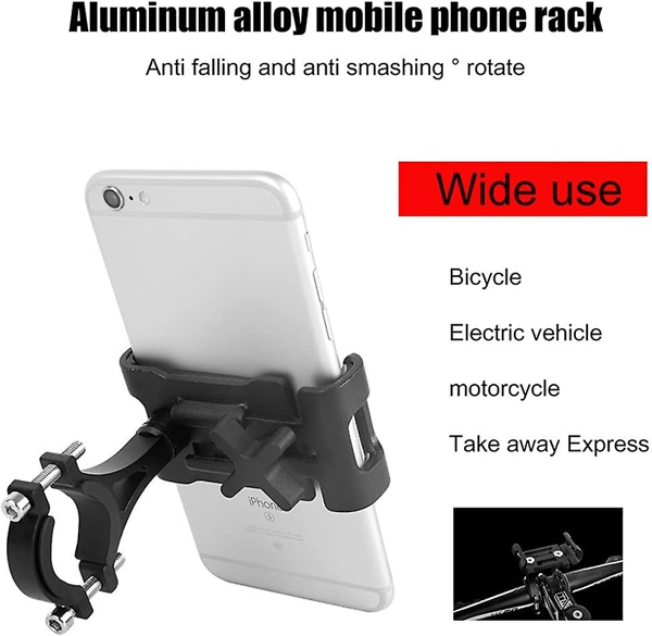 Mobiltelefonholder for sykler - 360° roterbar Black