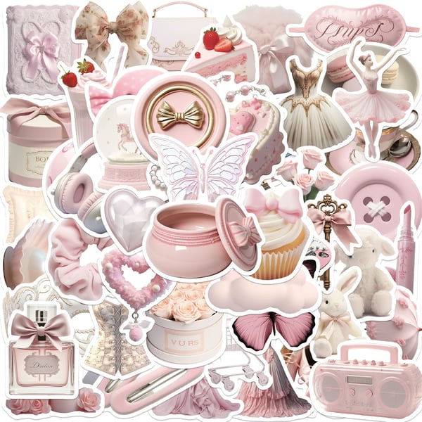 50-delers flerfarget PVC-klistremerkesett for DIY-dekorasjon Gentle ballet girl
